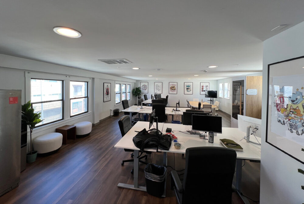 1469 Pacific Avenue open office with wood-look floor